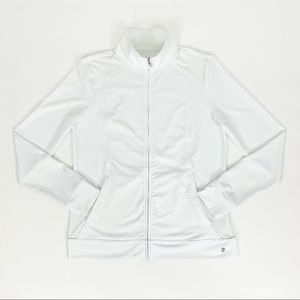 NWOT IZOD Golf Full Zip-Up Track Jacket in White | Size S